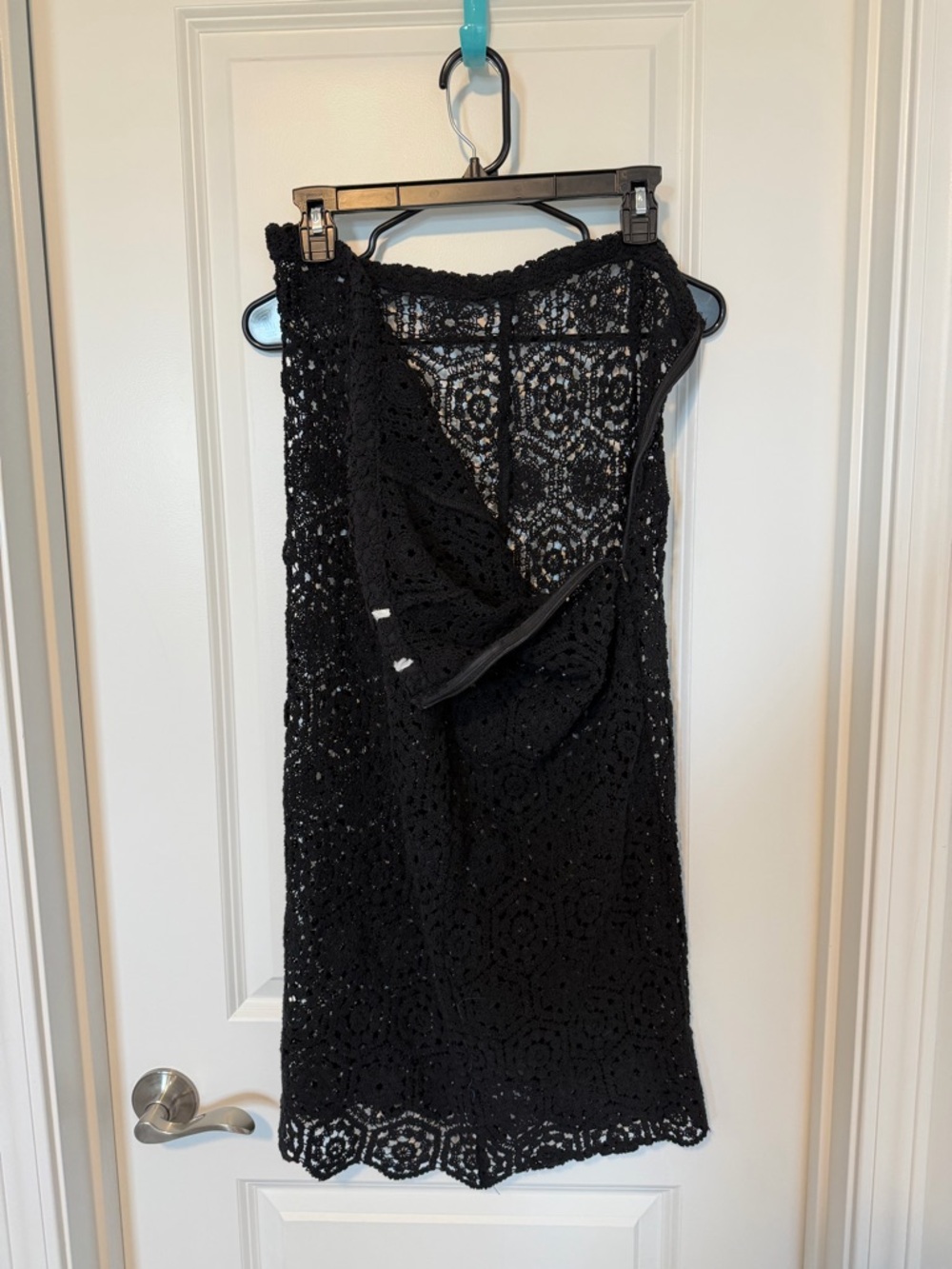 Zara Black Crochet Midi Dress